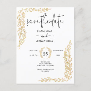 Modern Script Save the Date Postcard