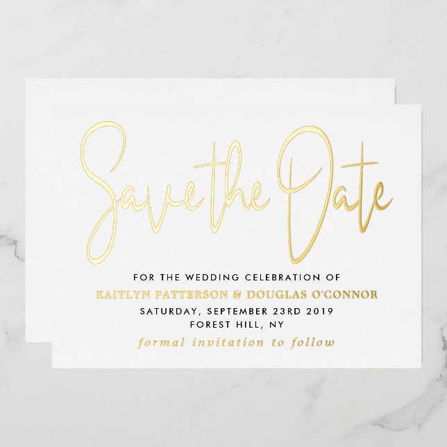 Modern Script Save The Date Real (Front/Back)