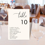 Modern Script Seating Chart Names Minimal Wedding Table Number<br><div class="desc">Decorate your wedding tables with this modern, stylish card, featuring modern script and custom text of your choice. Easily add your own details by clicking on the "personalise" option. 🌸 PLEASE NOTE: The size of this card is 3.5" x 5". If you’d like a larger size, please contact me before...</div>