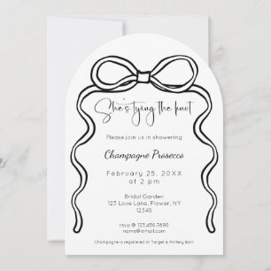 Modern Script She's Tying The Knot Bridal Shower Invitation