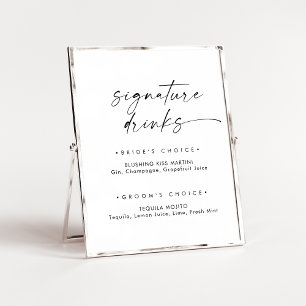 Modern Script Signature Drinks Sign