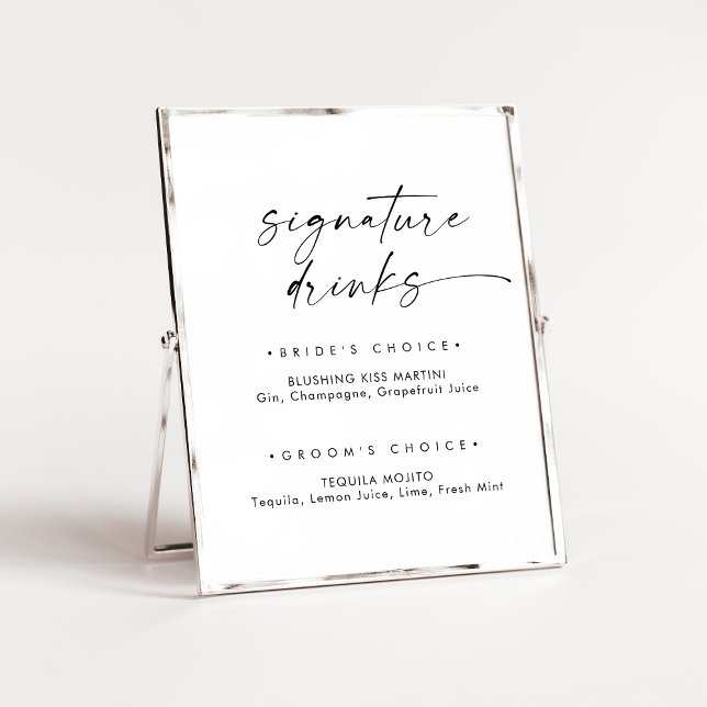 Modern Script Signature Drinks Sign (Creator Uploaded)