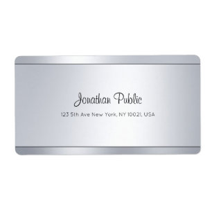 Modern Script Silver Glam Cool Shipping Address