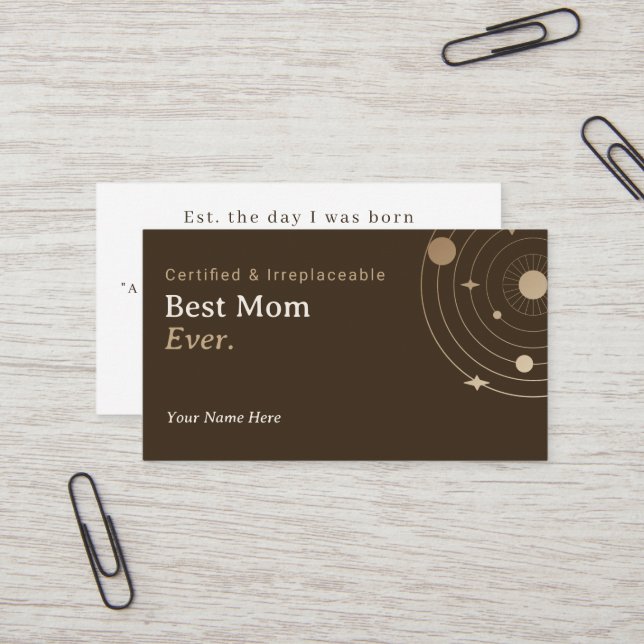 Modern Script	Simple Business Card | best mum ever (Front/Back In Situ)