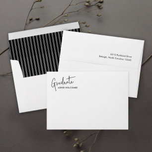Modern Script Simple Graduation Return Address Envelope