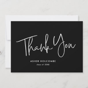 Modern Script Simple Graduation Thank You Card