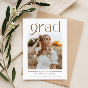 Modern Script Simple Photo Nursing Graduation Announcement