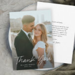 Modern Script Simple Photo Wedding Thank You Card<br><div class="desc">Modern Script Simple Photo Wedding Thank You Card. Click the edit button to personalise this design to fit your needs.</div>