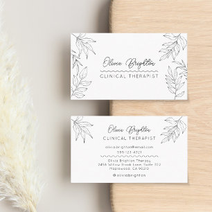 Modern Script Simple Therapist Business Card