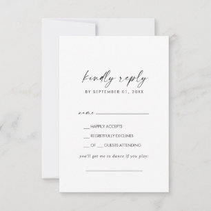 Modern Script Song Request RSVP Card