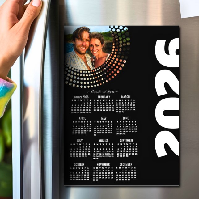 Modern Script Stylish 2026 Calendar Photo Magnet  (Creator Uploaded)