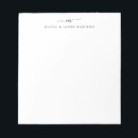 Modern Script Swash Monogram Couple Stationery Notepad<br><div class="desc">Modern Script Swash Monogram Couple Stationery Note Card</div>
