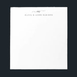 Modern Script Swash Monogram Couple Stationery Notepad<br><div class="desc">Modern Script Swash Monogram Couple Stationery Note Card</div>