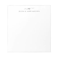 Modern Script Swash Monogram Couple Stationery