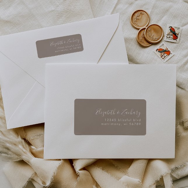 Modern Script Taupe Return Address (Creator Uploaded)