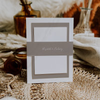 Modern Script Taupe Wedding
