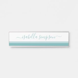 Modern Script Teal Door Sign