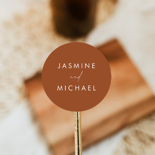 Modern Script Terracotta Wedding Envelope Seals