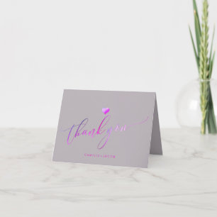 Modern Script Thank You DIY background colour Card