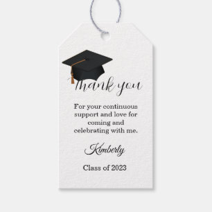 Modern script thank you Graduation party Gift Gift Tags