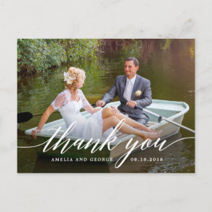 Modern Script Thank You Postcards