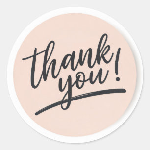 Modern Script "Thank You" Round Sticker – Elegant