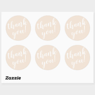 Modern Script Thank You Simple Blush Classic Round Sticker