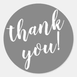 Modern Script Thank You Simple Classic Round Sticker