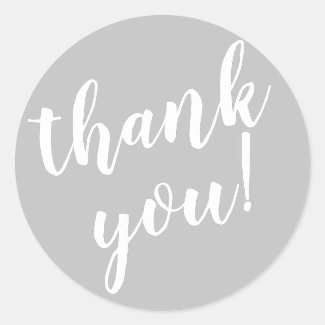 Modern Script Thank You Simple Classic Round Sticker (Front)