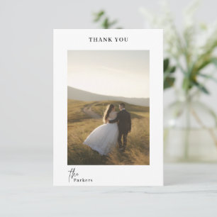 Modern Script Thank You Wedding Card