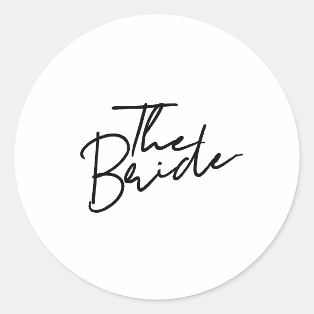 Modern script the bride T-Shirt Classic Round Sticker (Front)