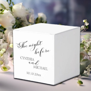 Modern Script 'the Night Before' Wedding Favour Box