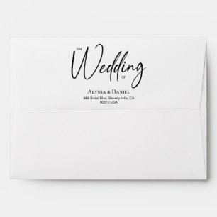 Modern script the wedding of Custom address Envelope