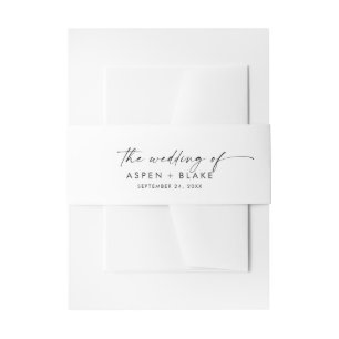 Modern Script The Wedding Of Invitation Belly Band