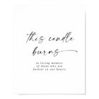 Modern Script This Candle Burns Wedding Memorial