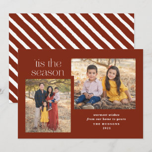 Modern Script Tis The Season Calligraphy Photo Hol Holiday Card