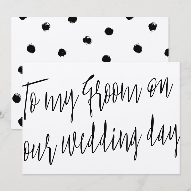 Modern Script To my groom on our wedding day Invitation (Front/Back)
