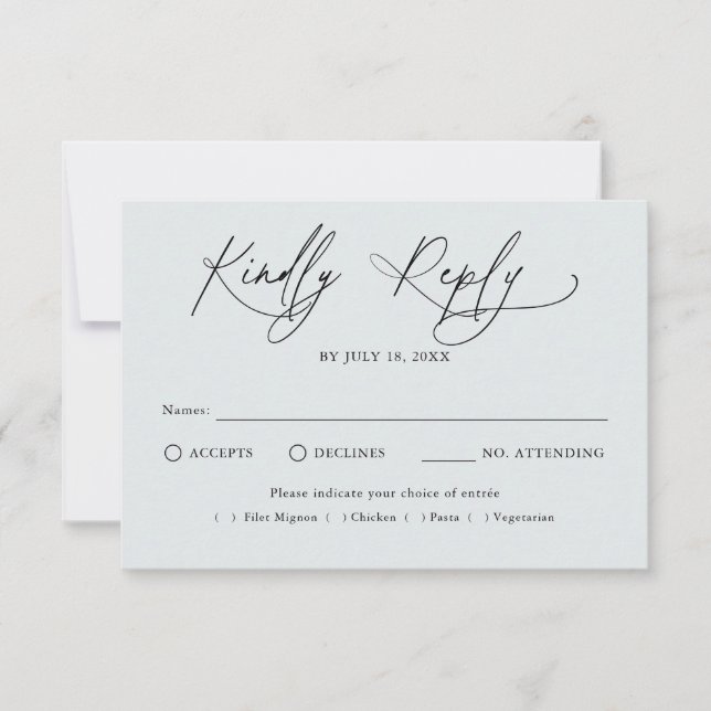 Modern Script Traditional Wedding RSVP Card (Front)