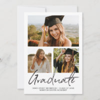Modern script Trendy Casual Graduate Photo collage