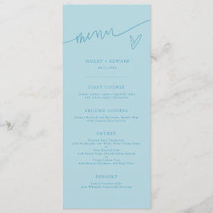 Modern Script Turquoise Wedding Menu