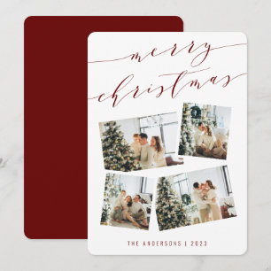 Modern Script Typogpraphy Merry Christmas Photo Holiday Card