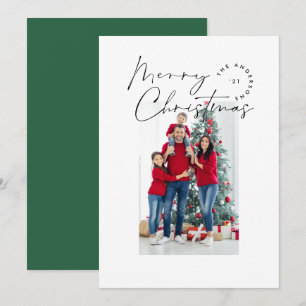 Modern script typography 1 photo Christmas Holiday Card