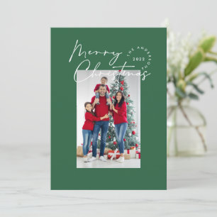 Modern script typography 1 photo Christmas Holiday Card