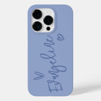 Modern script typography blue girly heart elegant