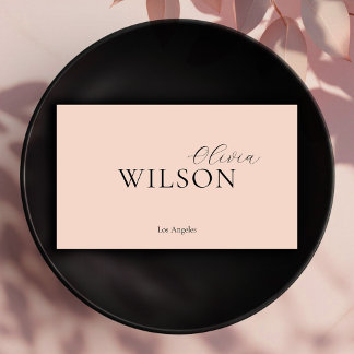 Modern Script Typography Blush Pink Professional Business Card