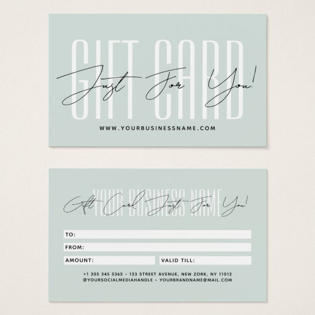 Modern script typography business gift card  (Front & Back)