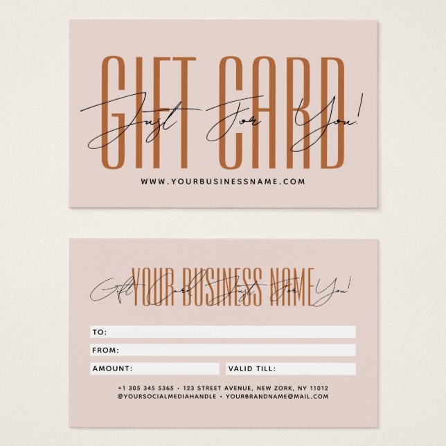 Modern script typography business gift card  (Front & Back)