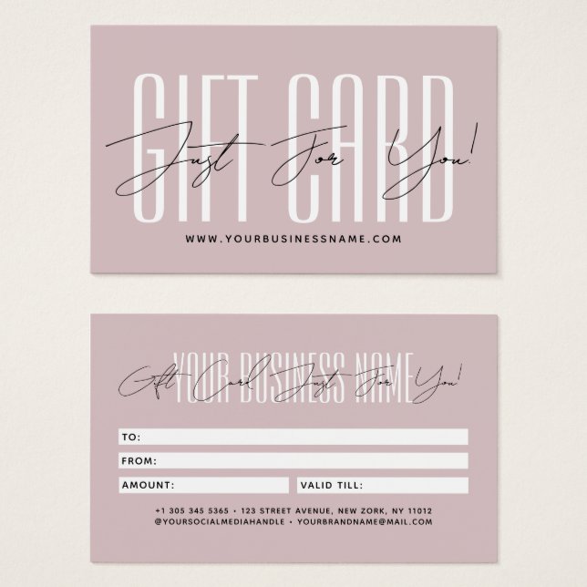 Modern script typography business gift card  (Front & Back)
