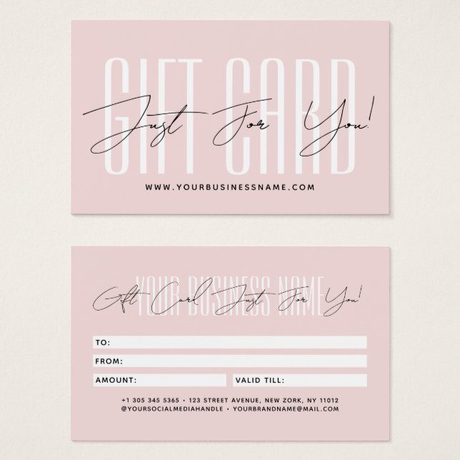 Modern script typography business gift card  (Front & Back)
