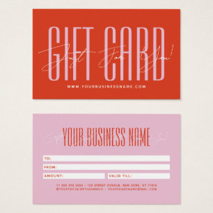 Modern script typography business gift card